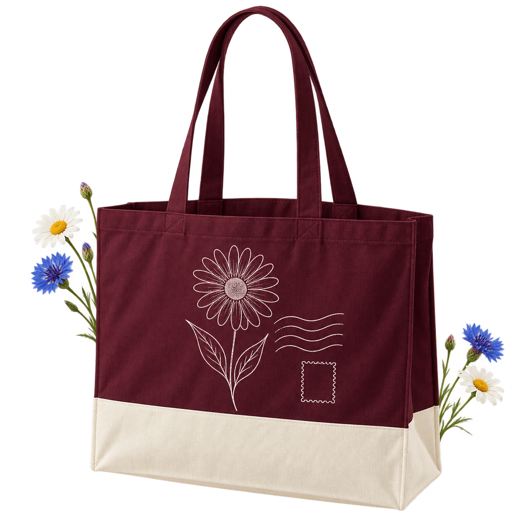 Westford Mill W858 EarthAware® Organic Contrast Shopper — organic cotton canvas, 32 litres