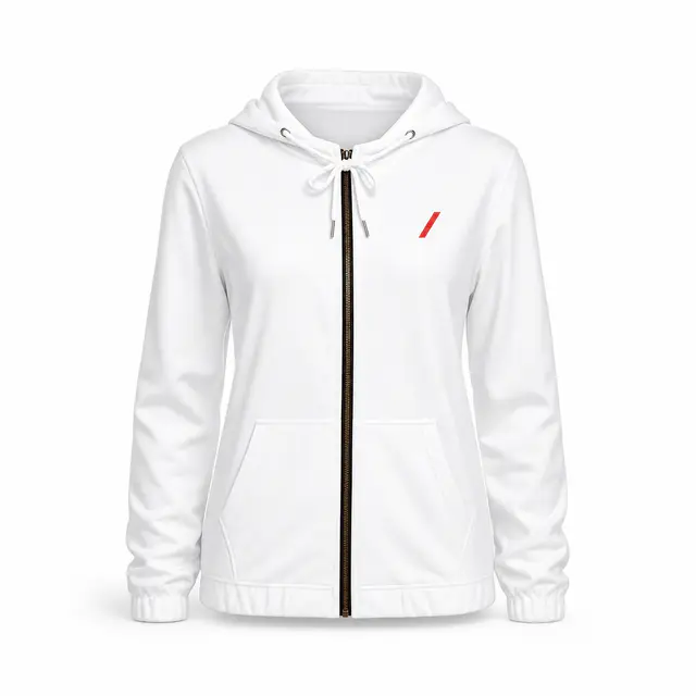 Print-on-demand women's polyester blend zip hoodie - regular fit, hooded neckline, long sleeves