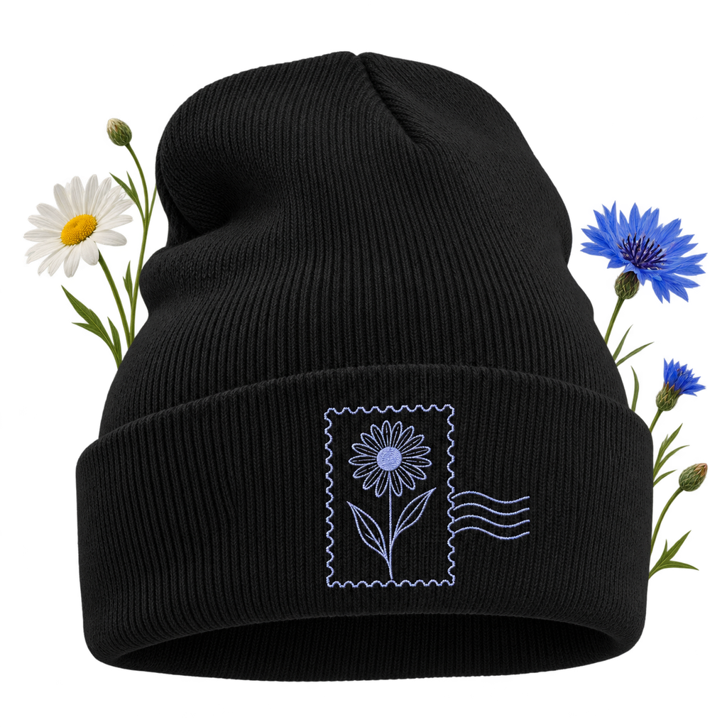 Yupoong 1501KC acrylic knit beanie with a fold-up cuff