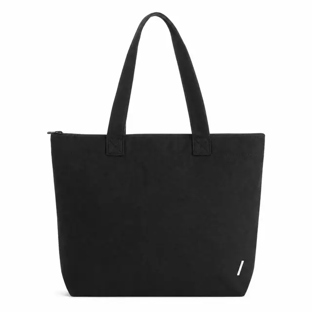 Zippered Cotton Canvas Tote Bag